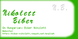 nikolett biber business card